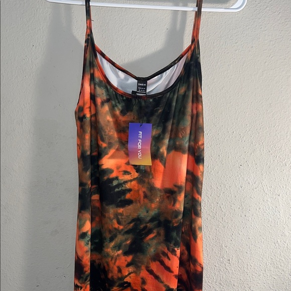 SHEIN Orange and Black Tie-Dye Dress - Picture 2 of 9